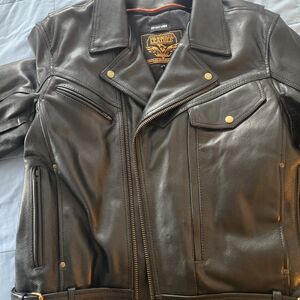 Black Leather Motorcycle  Jacket
